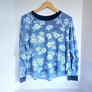 Kensie Floral Sweater — Grandmillennial Cottagecore Cozy | XL | Blue